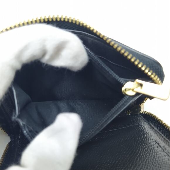 Coach Black Leather Zip Around Credit Card Square Wallet - Picture 13 of 13